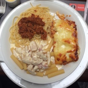 tres pastas al horno 