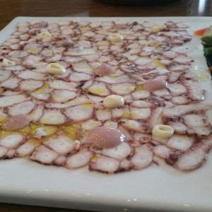 Carpaccio De Pulpo Con Vinagreta De Aceituna