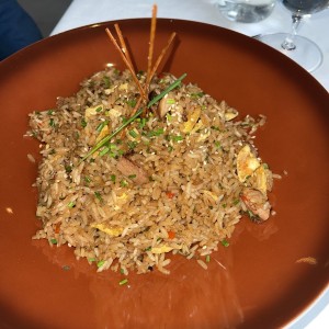 Arroz con mariscos al Achiote