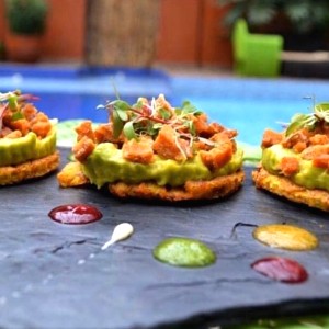 patacones con guacamole