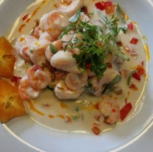 Camarones con achiote