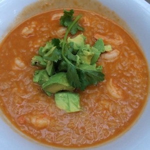 arroz caldoso de camarones