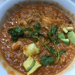 arroz caldoso con camarones