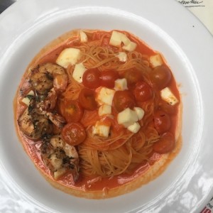 Linguini con langostinos
