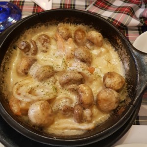 Camarones y Champiñones