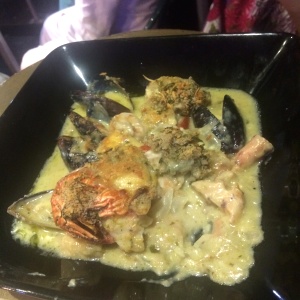 Mariscos gratinados
