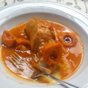 Corvina en salsa chontaduros