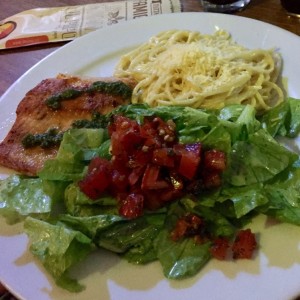 verona salmon+spaguetti carbonara+ensalada de la casa