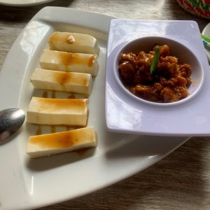 Leche cortada y queso