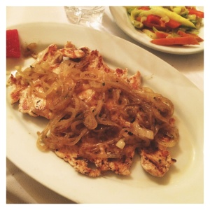Pallard de Pollo encebollado