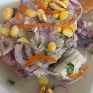Ceviche de Robalo con pulpo