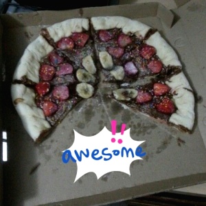 Pizza Nutella con borde de pirulin