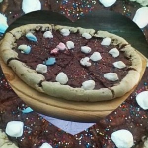 Nutella y marshmallows con borde de pirulin