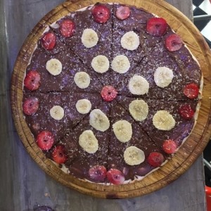 pizza nutella con frutas