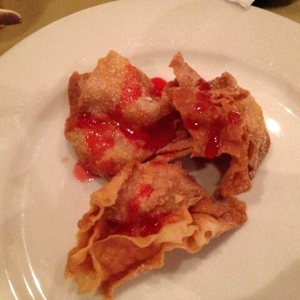 Wanton Frito relleno de Camarones 