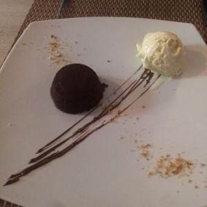 Tortino di ciocolatto e gelato