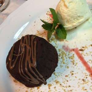 fondan de chocolate con helado