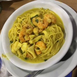 espaqueti con mariscos