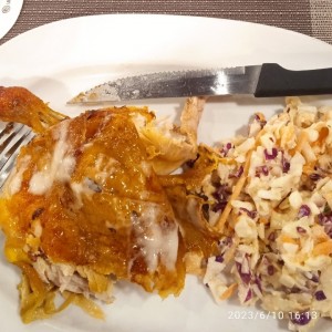 pollo a la brasa con ensalada rusa