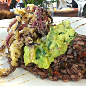 Risotto de morcilla carupanera.