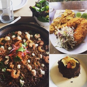 arroz fosforera, parguito frito y negro en camisa.