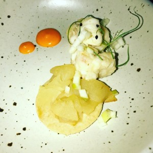 Tartaleta de manzana y langosta