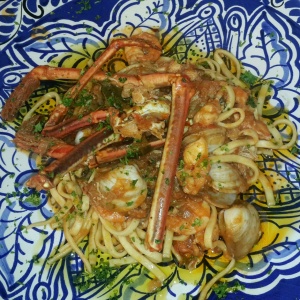 linguini en salsa de Langosta