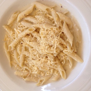 Pasta cuatro quesos.