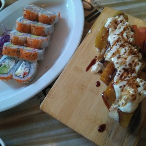 California Especial y roll de platano