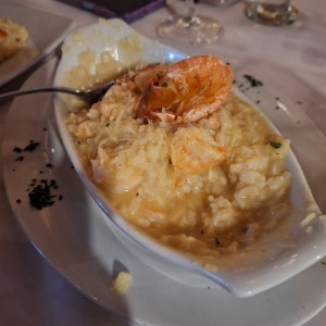 risoto de camarones y salmon