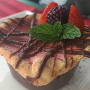 mousse de fresa y mora