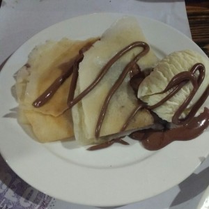 crepes de chocolate con helado