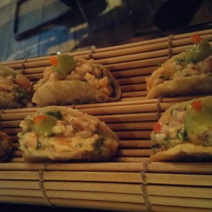 mini tacos de salmon