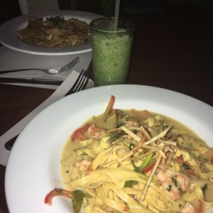 pasta con camarones 