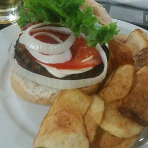 Hamburguesa con queso crema 