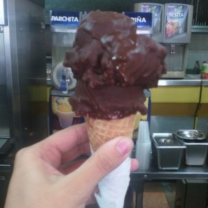 Barquilla con cobertura chocolate