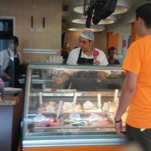 Mostrador con helados