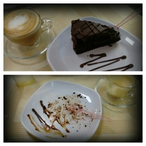 Torta de chocolate, antes y despues