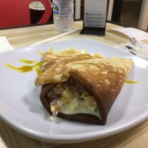 Crepe de maiz y tocineta
