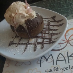 Fondant con helado de Red Velvet