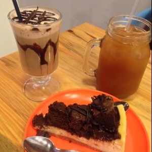 chessecake de brownie + frapuccino + papelon