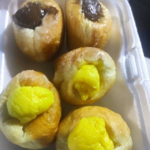 Bombas de crema pastelera y nutella