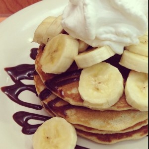 Panquecas de banana y chocolate