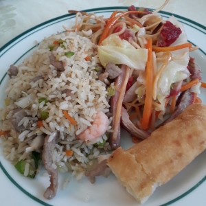 Arroz Mansion China y Tallarines con Cerdo