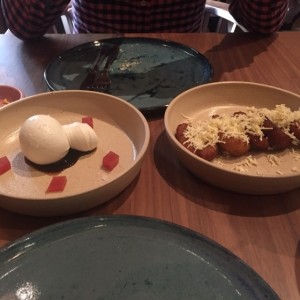 Burrata, mandocas con queso