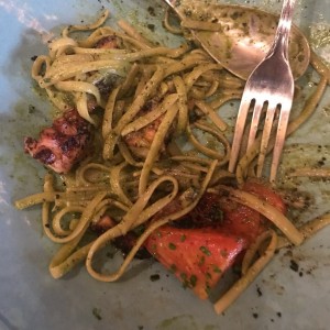 linguini con pulpo