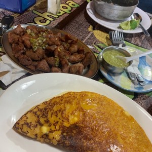 Cachapa y cochino frito