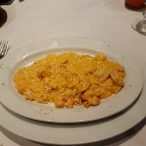 risotto con camarones.