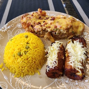 Cordon blue con plátanos al horno