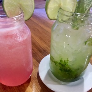 Limonada Frape y Mojito.